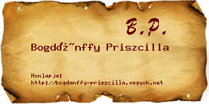 Bogdánffy Priszcilla névjegykártya